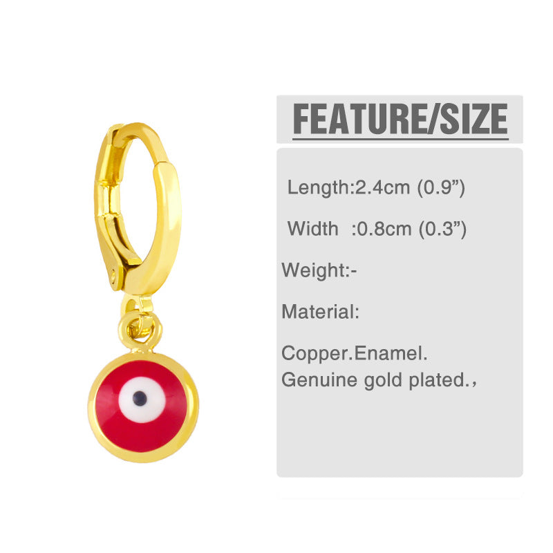 Evil Eye Bead Copper Earrings E5000