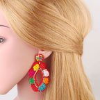Floral Seed Bead Earrings E5001