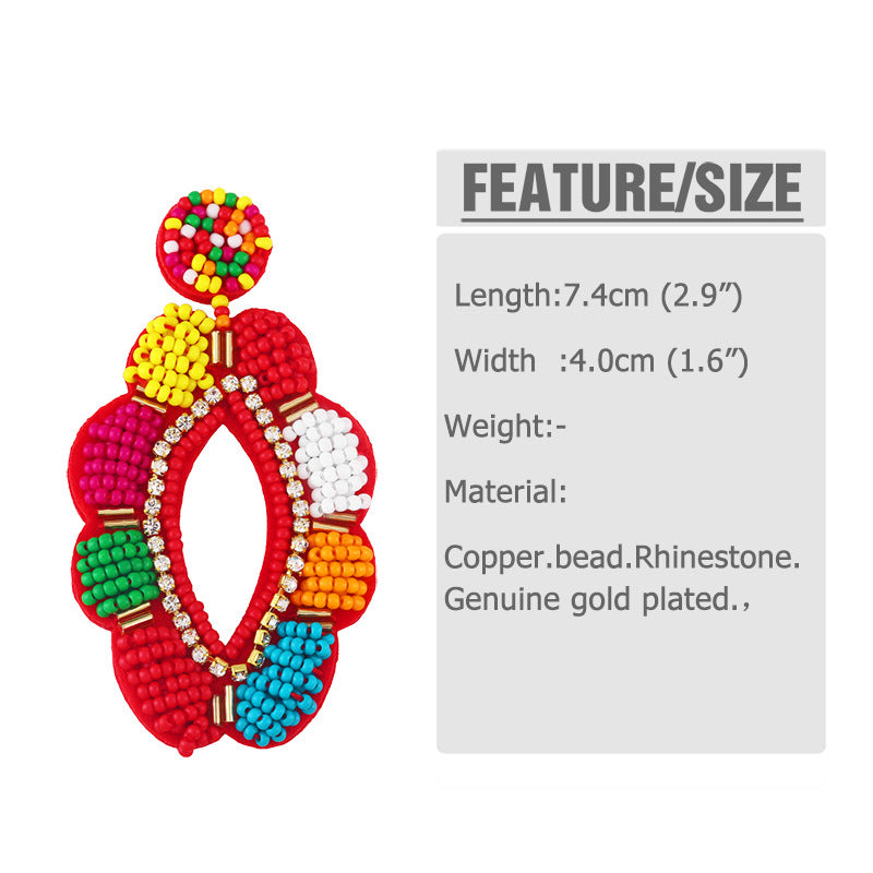 Floral Seed Bead Earrings E5001