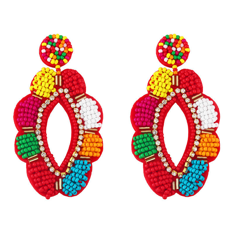 Floral Seed Bead Earrings E5001