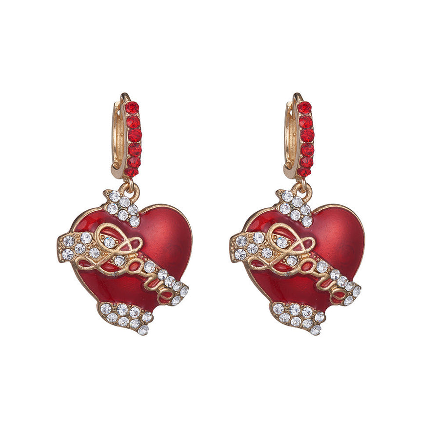 Heart Rhinestone Earrings E5029