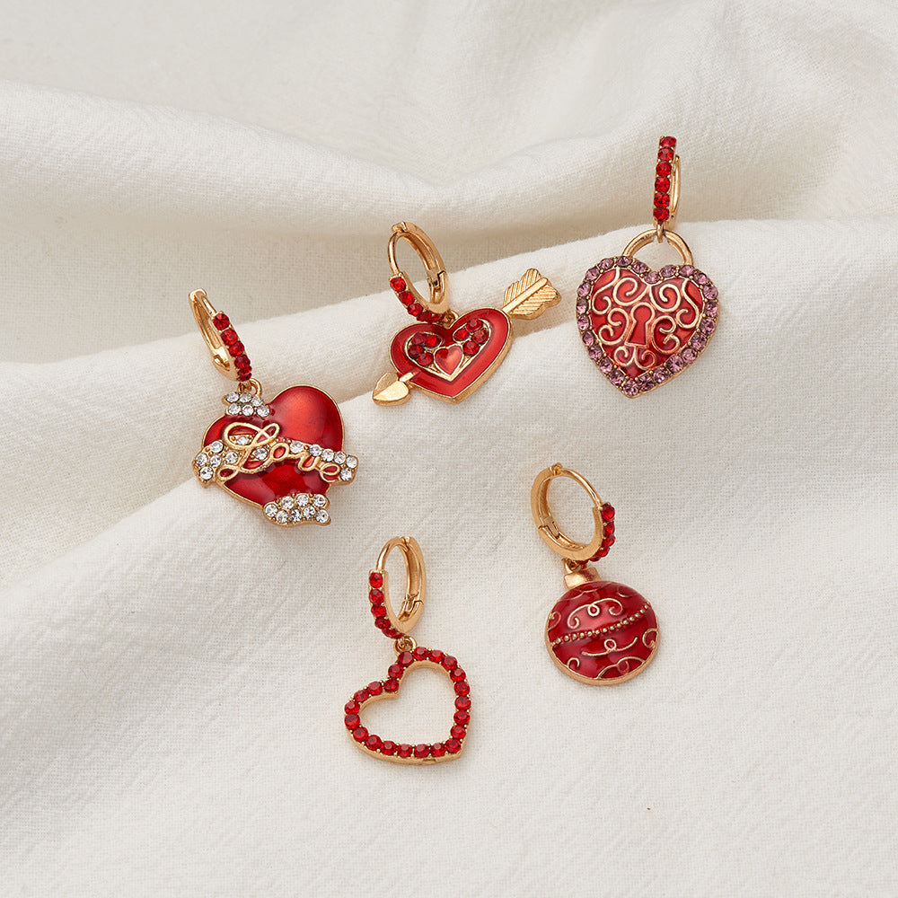Heart Rhinestone Earrings E5029