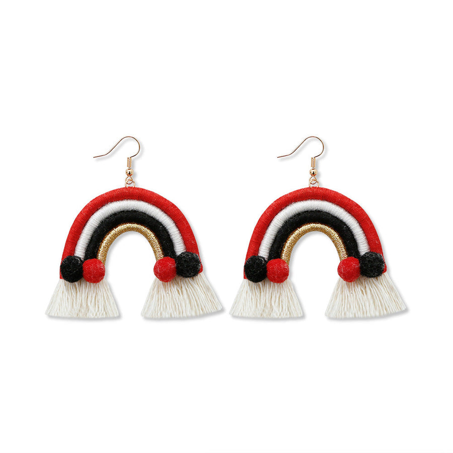 Rainbow Texile Tassel Earrings E5033