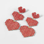Heart Chain Rhinestone Earrings E5082