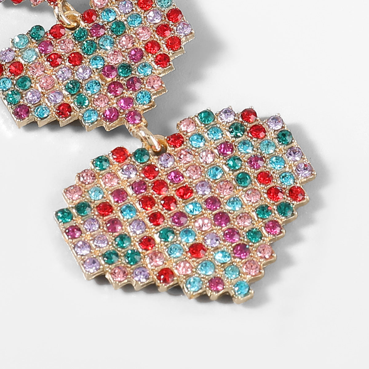 Heart Chain Rhinestone Earrings E5082