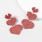 Heart Chain Rhinestone Earrings E5082