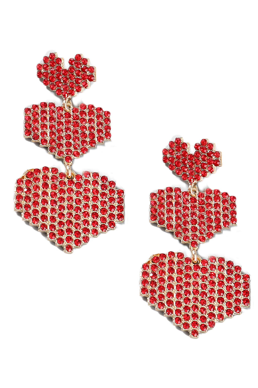 Heart Chain Rhinestone Earrings E5082