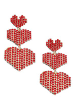 Heart Chain Rhinestone Earrings E5082