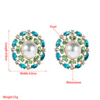 Pearl Rhinestone Stud Earrings E5083
