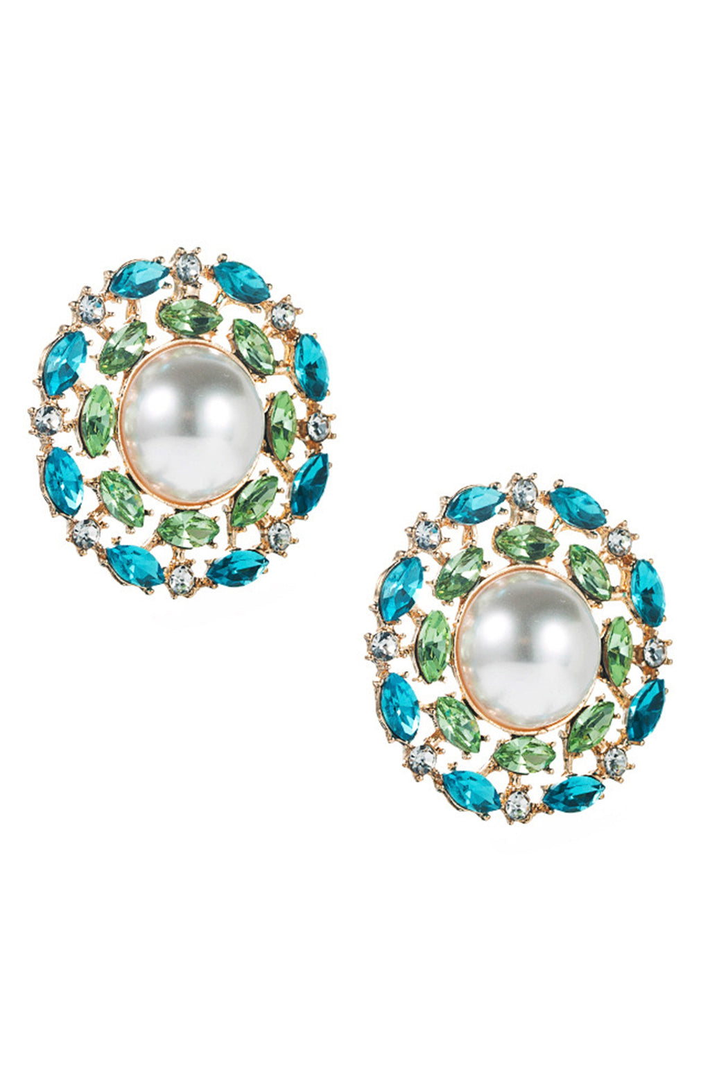 Pearl Rhinestone Stud Earrings E5083