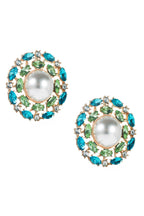 Pearl Rhinestone Stud Earrings E5083