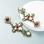 Floral Cross Rhinestone Earrings E5084