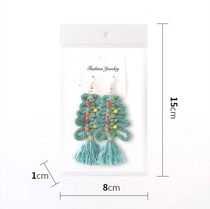 Christmas Tree Tassel Earrings E5085