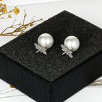 Star Rhinestone Pearl Stud Earrings E5108