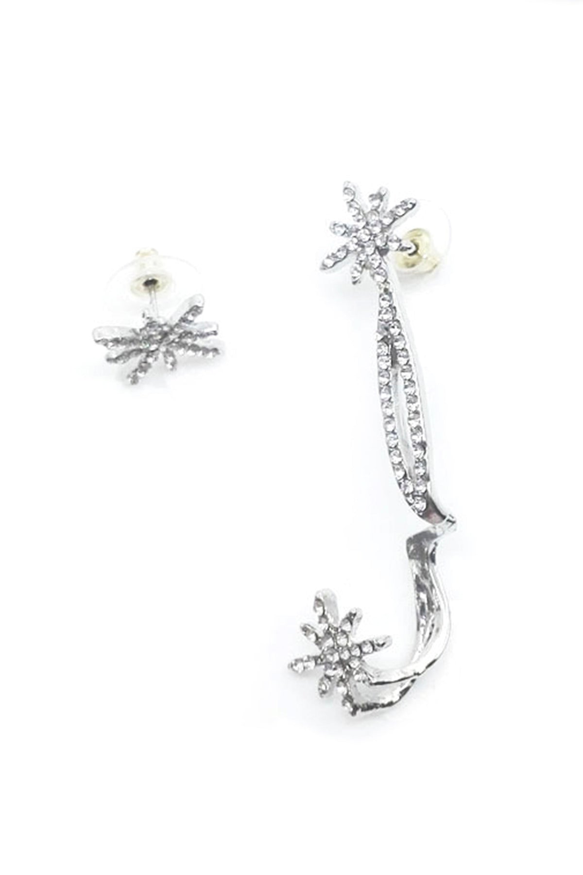 Snowflake Rhinestone Asymmetrical Ear Hook E5110