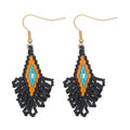 Diamond Seed Bead Tassel Earrings E5192