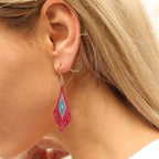 Diamond Seed Bead Tassel Earrings E5192