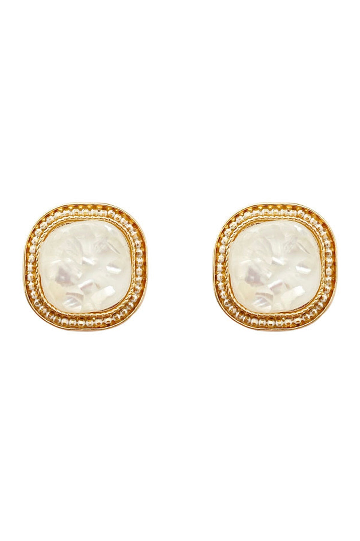 Square Gem Stud Clip On Earrings E5198