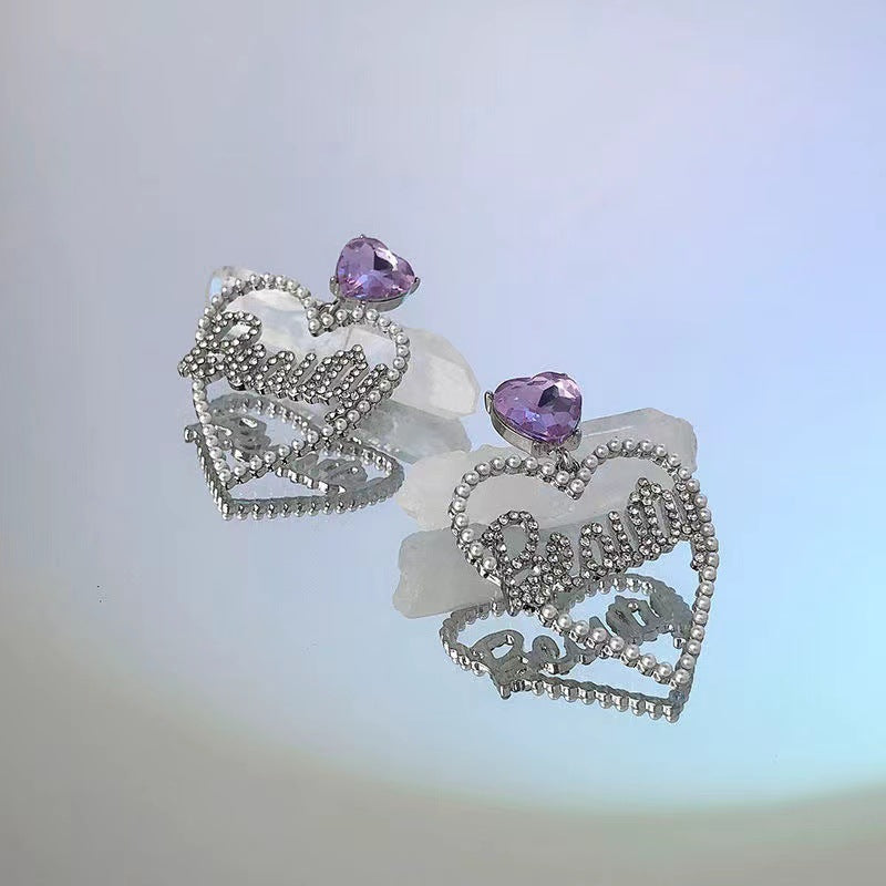 Heart Rhinestone Earrings E5215
