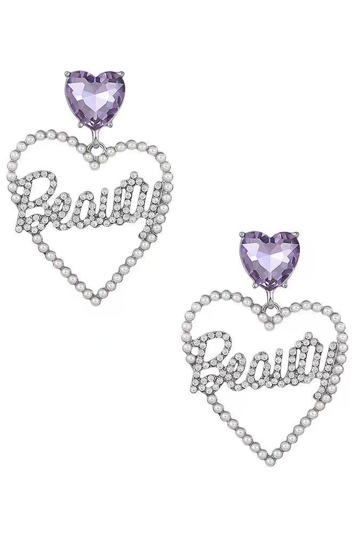Heart Rhinestone Earrings E5215