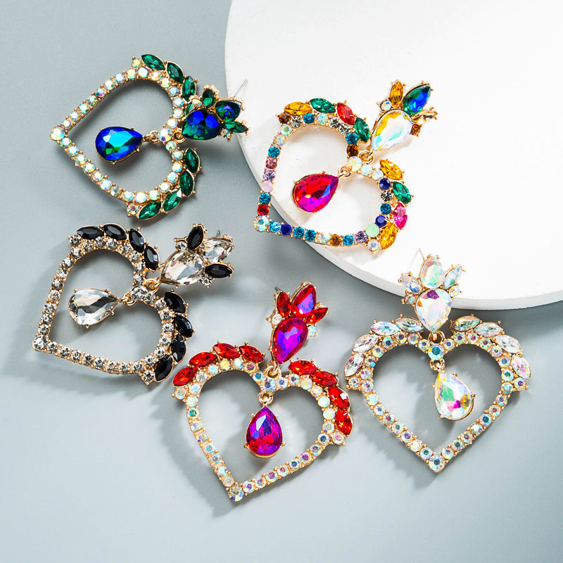 Heart Rhinestone Earrings E5222