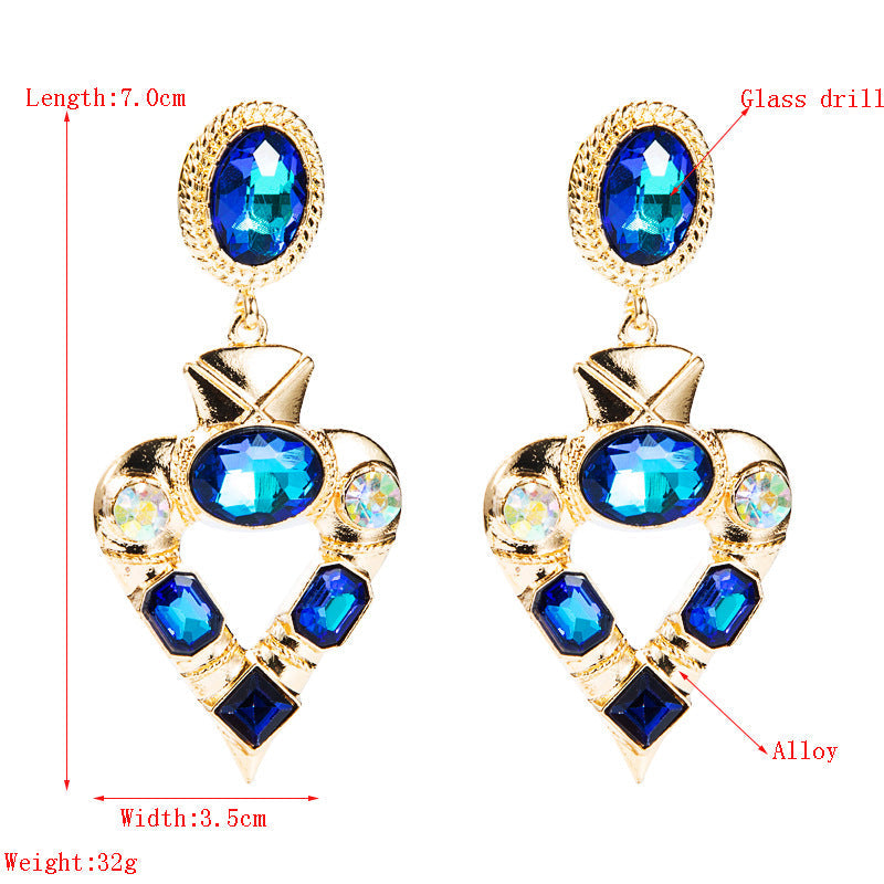 Heart Rhinestone Alloy Earrings E5223