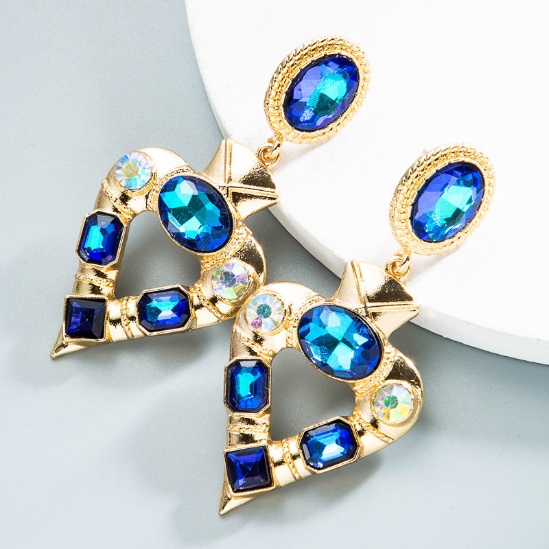 Heart Rhinestone Alloy Earrings E5223