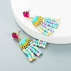 Seed Bead Tassel Earrings E5227