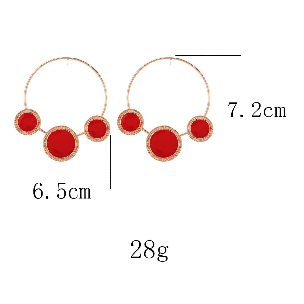 Geometric Circle Alloy Hoop Earrings E5236