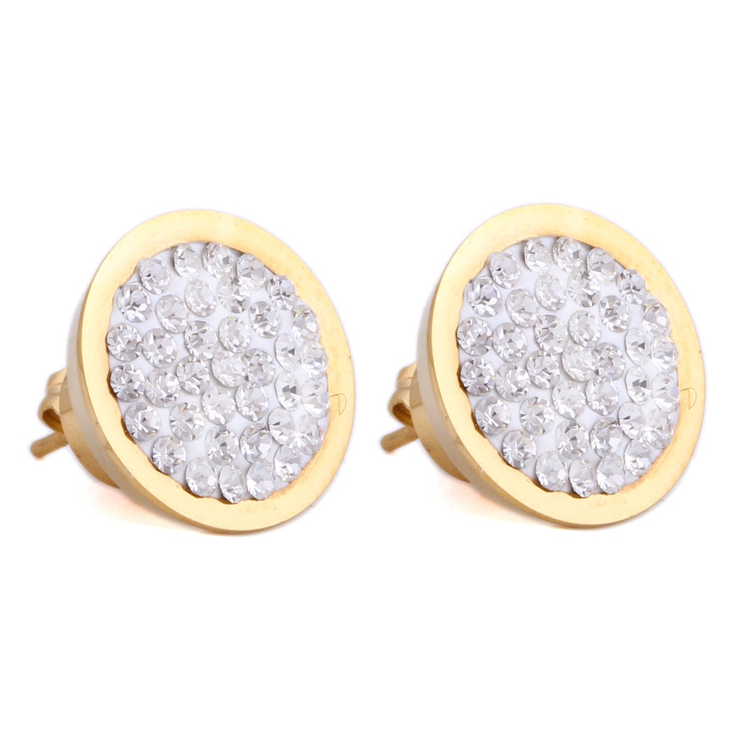 Rhinestone Stainless Steel Stud Earrings E5244