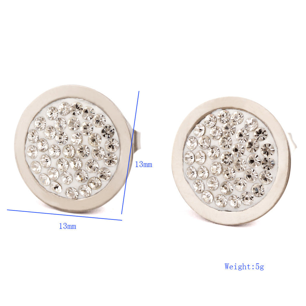 Rhinestone Stainless Steel Stud Earrings E5244