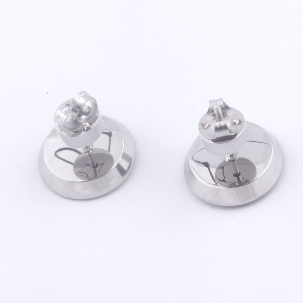 Rhinestone Stainless Steel Stud Earrings E5244