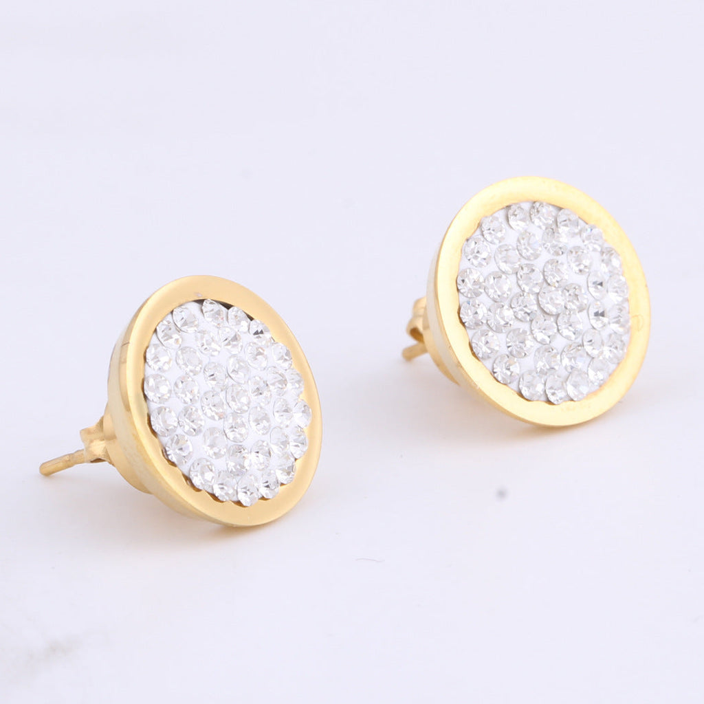 Rhinestone Stainless Steel Stud Earrings E5244