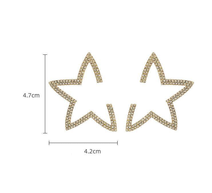 Star Rhinestone Hoop Earrings E5246