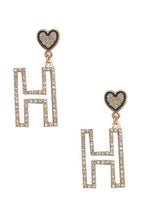 H Rhinestone Earrings E5253