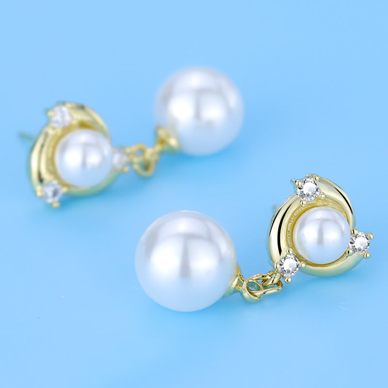 Pearl Rhinestone Earrings E5258