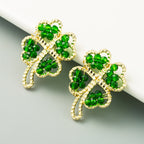 Clover Rhinestone Stud Earrings E5287