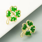 Clover Rhinestone Stud Earrings E5287