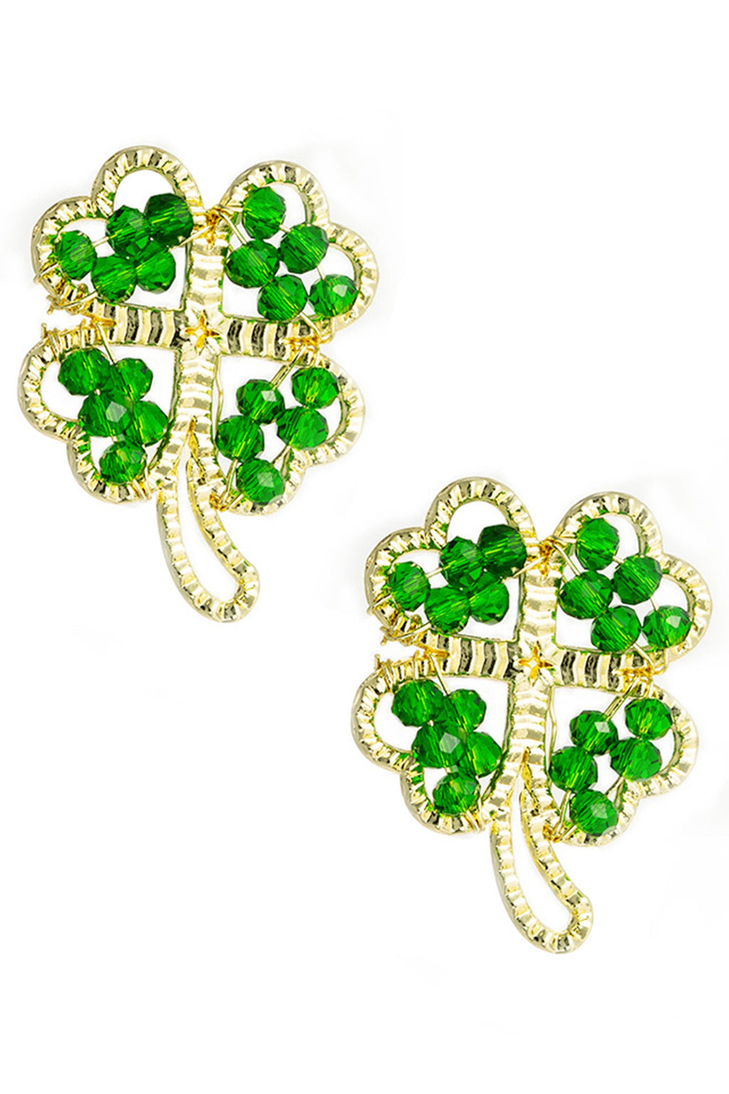 Clover Rhinestone Stud Earrings E5287