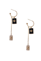 Star Rectangle Chain Earrings E5293