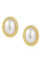 Oval Pearl Stud Earrings E5295