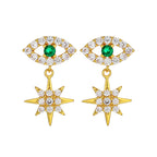Evil Eye Star Rhinestone Earrings E5309