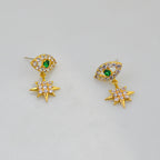 Evil Eye Star Rhinestone Earrings E5309
