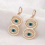 Evil Eye Circle Alloy Earrings E5312