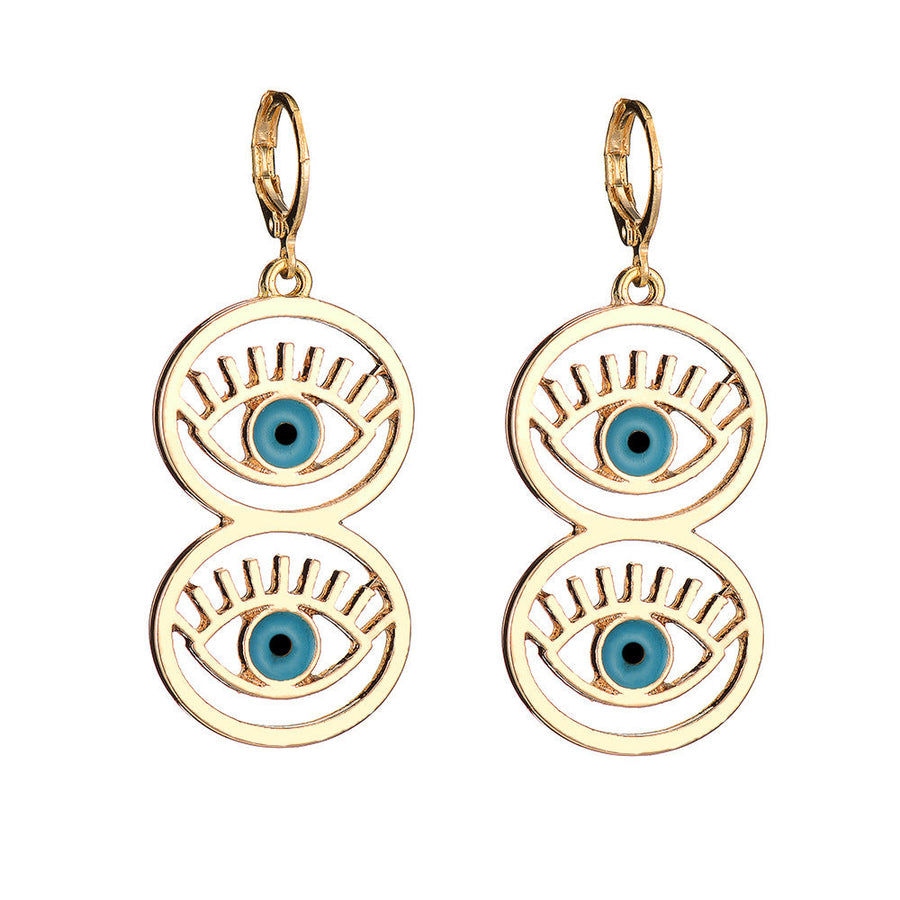 Evil Eye Circle Alloy Earrings E5312