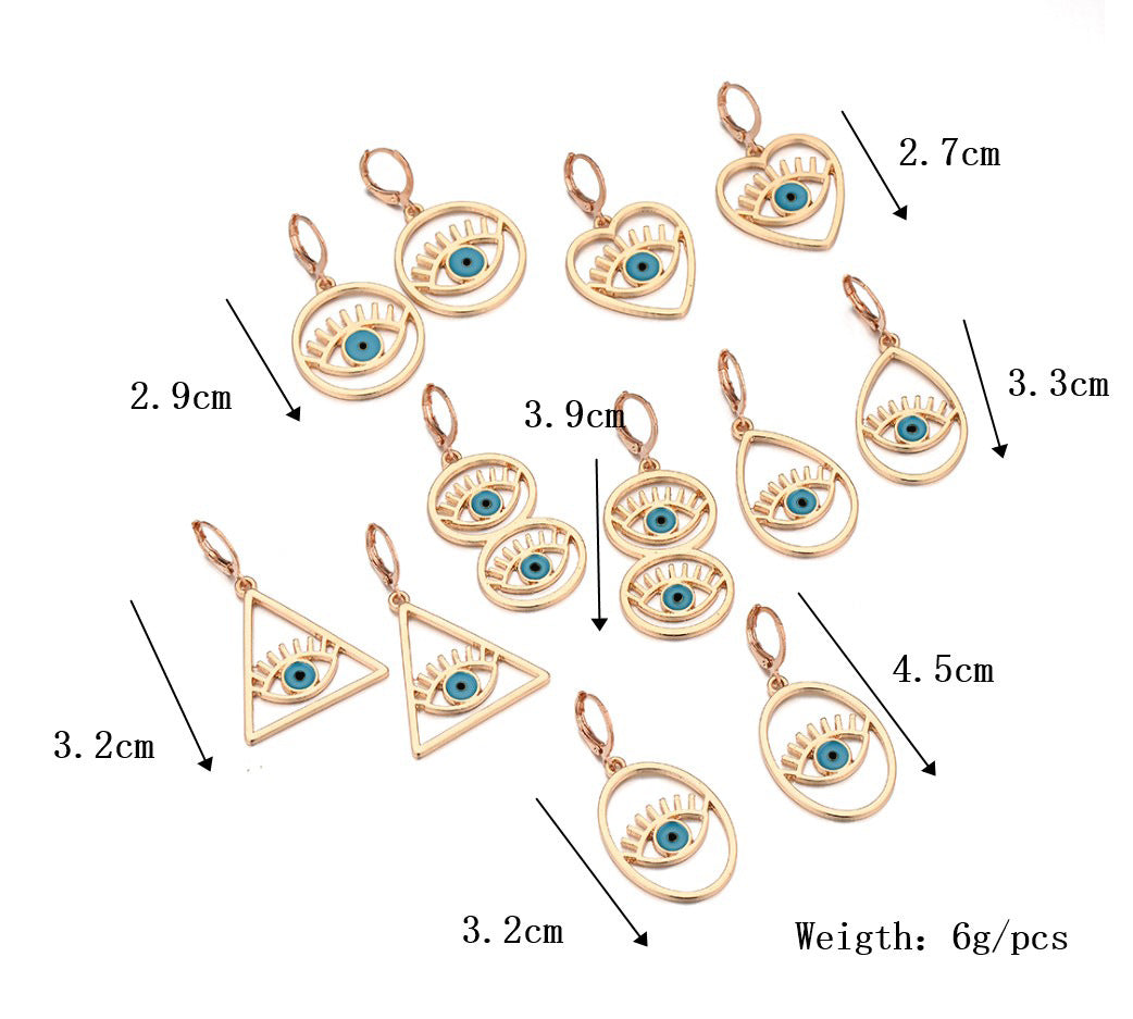 Evil Eye Circle Alloy Earrings E5312