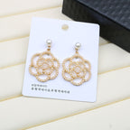 Camellia Flower Pearl Earrings E5325