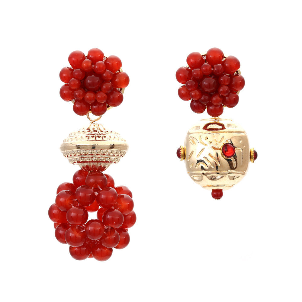 Seed Bead Asymmetric Earrings E5332