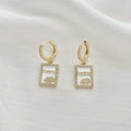 MOM Square Zircon Earrings Earrings E5365