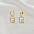 MOM Square Zircon Earrings Earrings E5365